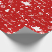 鹿サンタ「メリークリスマス」 ラッピングペーパー (角)