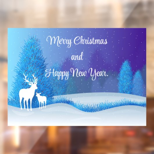 鹿シルエットウィンドウの固定 ウィンドウサイン (シート2)