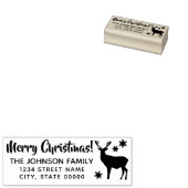 鹿シルエットエレガントメリークリスマスアドレス ラバースタンプ (押印)