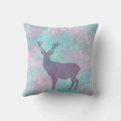 鹿シルエットシンプル抽象芸術冬かわいいパステル クッション (裏面)