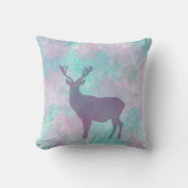 鹿シルエットシンプル抽象芸術冬かわいいパステル クッション (正面)