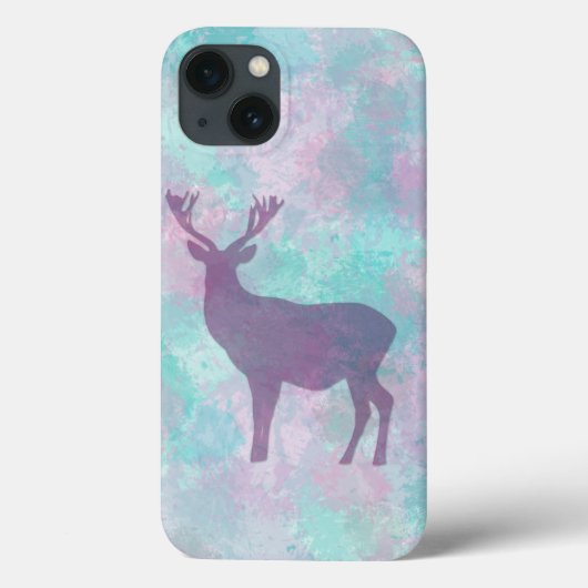 鹿シルエットシンプル抽象芸術冬かわいいパステル Case-Mate iPhoneケース (裏面)