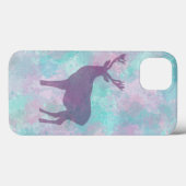 鹿シルエットシンプル抽象芸術冬かわいいパステル Case-Mate iPhoneケース (裏面 (横))