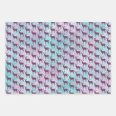 鹿シルエットドットパターン可愛いパステルカラー ラッピングペーパーシート (正面2)