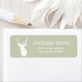 鹿シルエット差出人住所ラベル ラベル (インサイチュ)