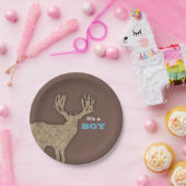 鹿シルエット素朴ベビーシャワー ペーパープレート (パーティー)