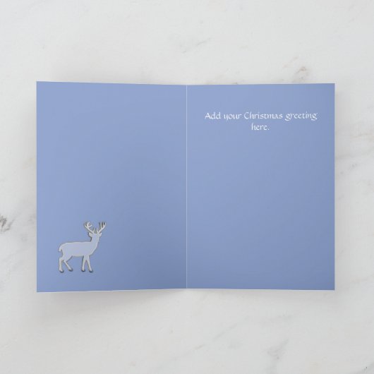 鹿シルエッ霜の降りたトホリデーカード シーズンカード (内部)
