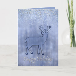 鹿シルエッ霜の降りたトホリデーカード シーズンカード