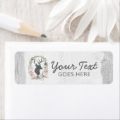 鹿シルエ素朴ットフローラリースカメオオンウッド ラベル (インサイチュ)