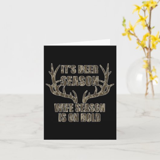 鹿シーズン妻シーズンが保留中の狩りSe カード (黄色い花)