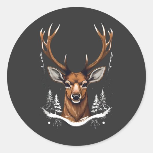 鹿シール ラウンドシール (正面)