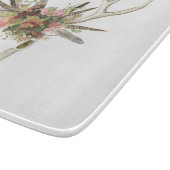 鹿スカルと花 カッティングボード (角)