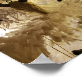 鹿スカルオーナメント白いクリスマスツリー ポスター (角)