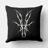 鹿スカルトライバルデザインの鹿ハンターズホワイト クッション (裏面)