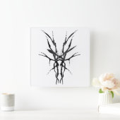 鹿スカルトライバルデザインfor deer hunters black スクエア壁時計 (ホーム)