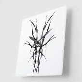 鹿スカルトライバルデザインfor deer hunters black スクエア壁時計 (傾斜)