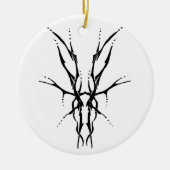 鹿スカルトライバルデザインfor deer hunters black セラミックオーナメント (正面)