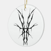 鹿スカルトライバルデザインfor deer hunters black セラミックオーナメント (左)