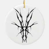 鹿スカルトライバルデザインfor deer hunters black セラミックオーナメント (裏面)