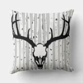鹿スカル及び樺の木ツリーピロー クッション (裏面)