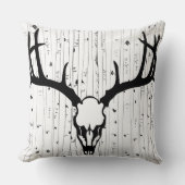 鹿スカル及び樺の木ツリーピロー クッション (正面)