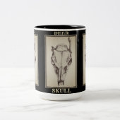 鹿スカル白黒背マグカップ ツートーンマグカップ (中央)