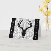 鹿スカル誕生日カード カード (黄色い花)