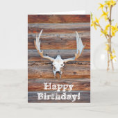 鹿スカル誕生日グリーティングカード カード (黄色い花)