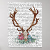 鹿スカル（花） ポスター (正面)