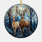 鹿ステンドグラス セラミックオーナメント (正面)