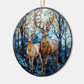 鹿ステンドグラス セラミックオーナメント (左)