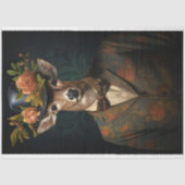 鹿スーツで、帽子と花3デコページ紙 薄葉紙 (正面)