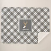 鹿デザイン金ゴールド&グレープレイドパーソナライズされた シェルパブランケット (正面(横))