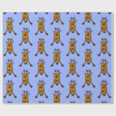鹿トナカイおもしろいスケッチキッズ ラッピングペーパー (フラット)