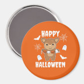 鹿ハッピーハローウィンカボチャこうもり衣装 マグネット (正面/裏面)