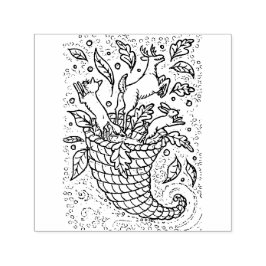 鹿ハレキツネ森林野生動物，自然のコルヌコピア セルフインキングスタンプ