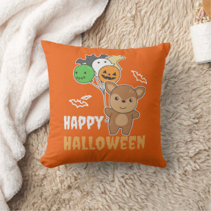 鹿ハロウィンバルーン子供かわいい動物 クッション