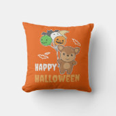 鹿ハロウィンバルーン子供かわいい動物 クッション (正面)