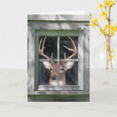 鹿ハンターの誕生日 カード (黄色い花)