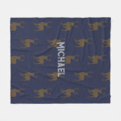 鹿ハンターバックパターパーソナライズされたン フリースブランケット (正面(横))