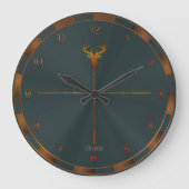 鹿ハンター壁時計 ラージ壁時計 (正面)