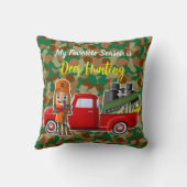 鹿ハンター小さな赤いトラックのナツクラッカー クッション (裏面)