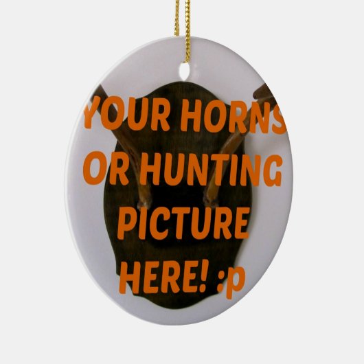 鹿ハンター狩り追加フォトクリスマス セラミックオーナメント (右)