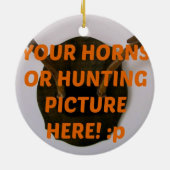 鹿ハンター狩り追加フォトクリスマス セラミックオーナメント (裏面)