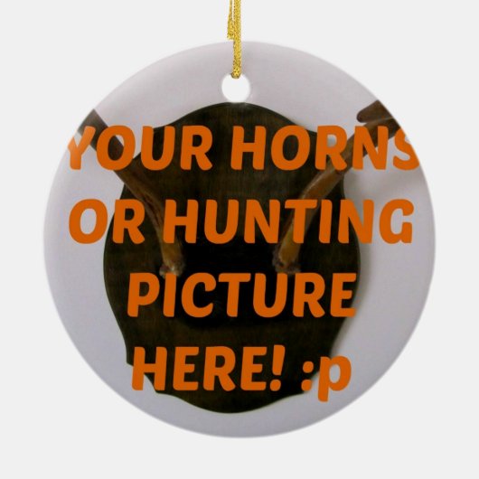 鹿ハンター狩り追加フォトクリスマス セラミックオーナメント (裏面)