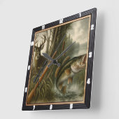 鹿ハンター野生生物林 スクエア壁時計 (傾斜)