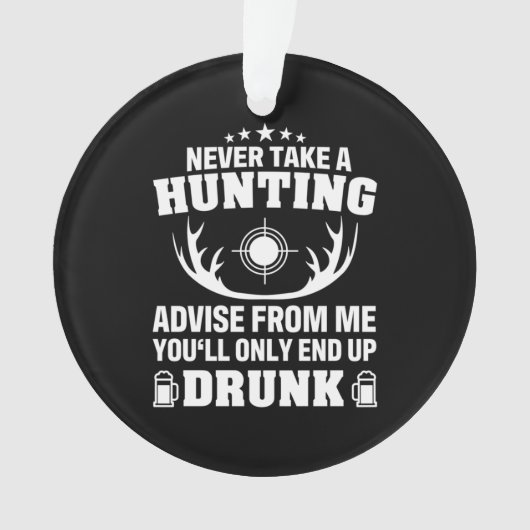 鹿ハンター飲酒 オーナメント (正面)