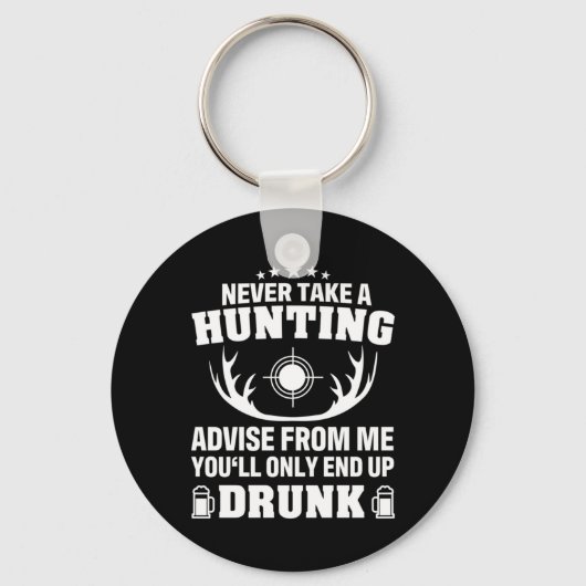 鹿ハンター飲酒 キーホルダー (正面)