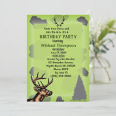 鹿ハンター カモフラージュ 誕生日パーティー 招待状 (スタンド正面)