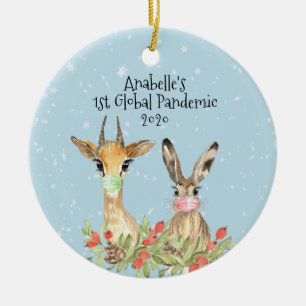 鹿バニー動物1stクリスマスパンデミック2020 セラミックオーナメント